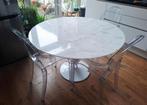 Table à manger ronde design tulip en marbre, 100 à 150 cm, Quatre personnes, Rond, Comme neuf