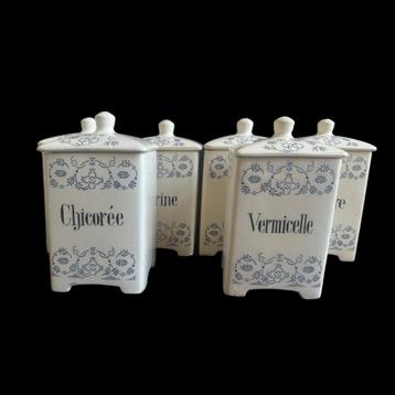 Set van 6 antieke bewaarpotten voor de keuken beschikbaar voor biedingen