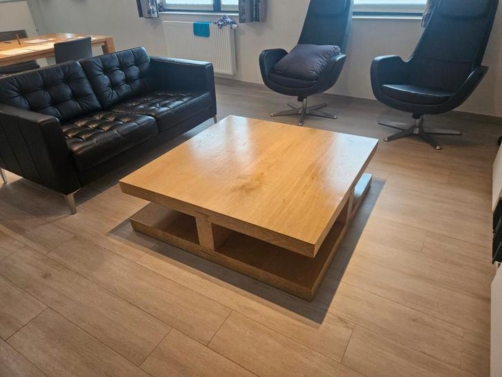 Massief eiken salontafel van Top Interieur, Huis en Inrichting, Complete inboedels, Ophalen