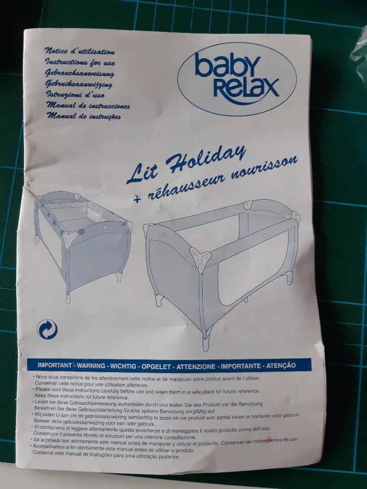 Lit de voyage pliant bleu et gris (baby relax), Kinderen en Baby's, Babywiegjes en Ledikanten, Zo goed als nieuw, Ledikant, Ophalen