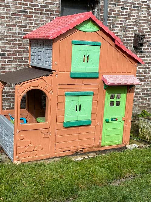 Smoby huisje duplex (met bovenverdieping), Kinderen en Baby's, Speelgoed | Buiten | Speelhuisjes, Gebruikt, Plastic, Ophalen