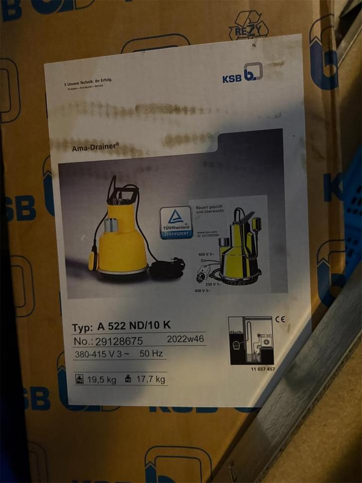 KSB dompelpomp! nieuw in originele doos., Tuin en Terras, Waterpompen, Nieuw, Dompelpomp, Ophalen