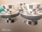 3 sachets avec soucoupes | Boch Damier, Antiquités & Art, Antiquités | Services (vaisselle) pièces, Enlèvement