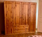 4-deurs kleerkast grenen gebeitst, Huis en Inrichting, Gebruikt, 150 tot 200 cm, Gebeitst grenen, 50 tot 75 cm
