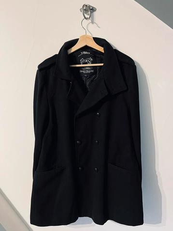 Manteau feutre et laine noir pour costume et ville