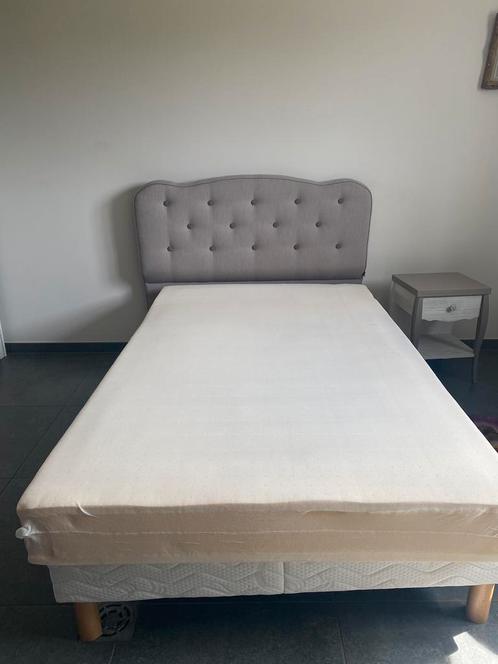 Boxspring (2 stuks mogelijk), Huis en Inrichting, Slaapkamer | Boxsprings, Gebruikt, 120 cm, 200 cm, Twijfelaar, Grijs, Ophalen