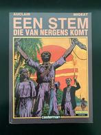 Auclair Migeat Een stem die nergens van komt 1ste druk 1985, Boeken, Eén stripboek, Ophalen of Verzenden, Zo goed als nieuw, Auclair