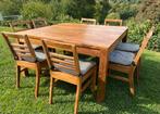 Salle à manger en bois massif, Huis en Inrichting, Ophalen, Zo goed als nieuw, 8 stoelen of meer