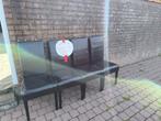 4x stoelen, Ophalen, Gebruikt, Zwart, Leer