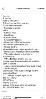 Uitstekende Ford C-max, Auto's, Ford, Euro 5, 4 cilinders, Zwart, Particulier