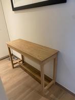 Mooie lichte Eiken wandtafel / console, Huis en Inrichting, Tafels | Sidetables, Gebruikt, 100 tot 150 cm, Eikenhout, Ophalen of Verzenden