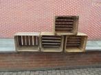 set van 4 oude dozen, houten kluisjes voor decoratie, Ophalen, Gebruikt, 40 tot 60 cm, 50 tot 75 cm