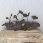 Bronzen muurdecoratie met kikkers en lellies, Antiek en Kunst, Curiosa en Brocante, Ophalen