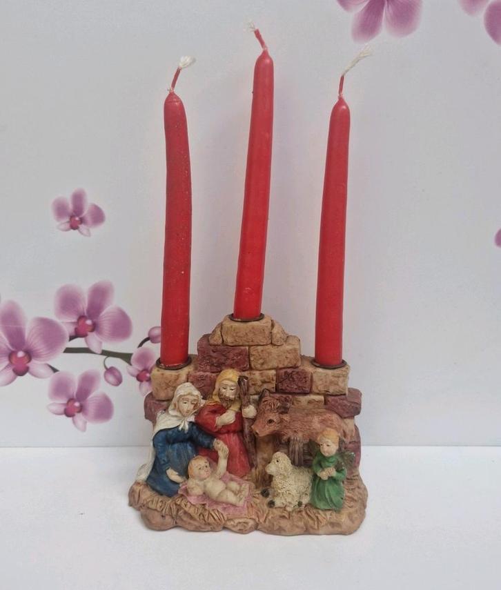 🎄 Kerststal + Kaarsjes, Diversen, Kerst, Zo goed als nieuw, Ophalen of Verzenden