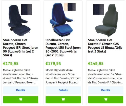 Stoelhoezen camper voor vele modellen merken hier te koop!, Caravans en Kamperen, Mobilhome-accessoires, Nieuw, Ophalen of Verzenden