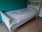 1 persoonsbed te koop, Huis en Inrichting, Slaapkamer | Bedden, Ophalen, 90 cm, Eenpersoons, Wit
