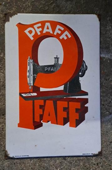 Pfaff naaimachine oud emaille reclame bord vintage decoratie disponible aux enchères