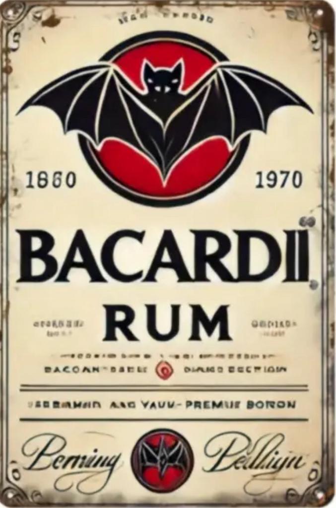 Reclamebord vintage Bacardi rum - mancave poolhouse nieuw, Verzamelen, Merken en Reclamevoorwerpen, Zo goed als nieuw, Reclamebord
