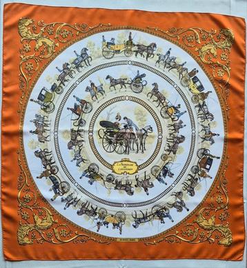 Foulard carré vintage Hermès 100 % soie, Enlèvement ou Envoi, Comme neuf