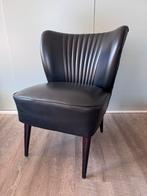 Vintage coctail zetel zwart, Huis en Inrichting, Stoelen, Ophalen, Gebruikt, Zwart, Leer