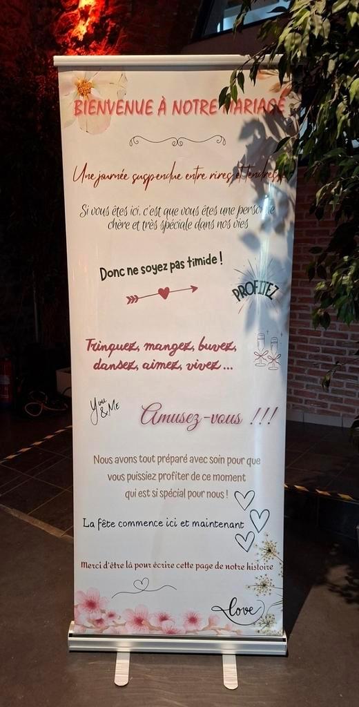 Roll up de mariage Bienvenue champêtre, Hobby & Loisirs créatifs, Articles de fête | Location, Comme neuf, Enlèvement