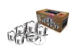 Set pannen, Huis en Inrichting, Keuken | Potten en Pannen, Ophalen, Inox, Gebruikt, Pannenset