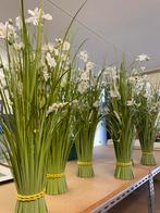 6 x Artificieel grasbundel met witte bloemen, Ophalen of Verzenden, Gebruikt