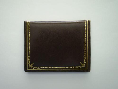 Mooie bruine leren kaarthouder., Handtassen en Accessoires, Portemonnees, Gebruikt, Bruin, Leder, Ophalen of Verzenden