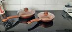 2 Cocinella all-heat koekenpannen met deksels, Huis en Inrichting, Keramische plaat, Nieuw, Koekenpan of Braadpan, Ophalen of Verzenden