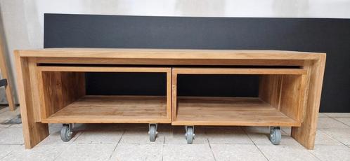 TV-meubel in teak 120*50*40, Huis en Inrichting, Kasten |Televisiemeubels, Zo goed als nieuw, Ophalen