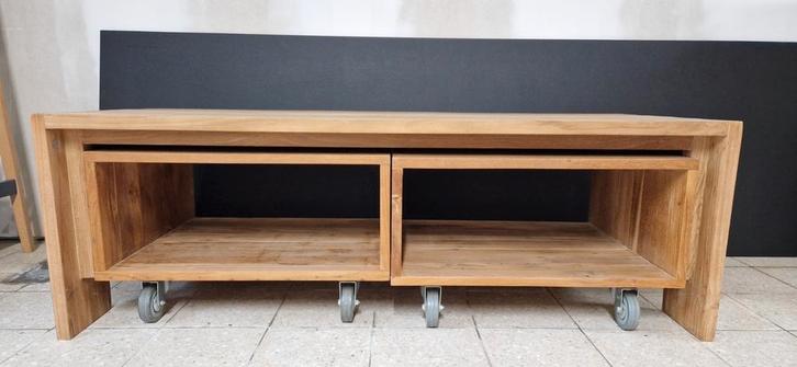 TV-meubel in teak 120*50*40, Huis en Inrichting, Kasten |Televisiemeubels, Zo goed als nieuw, Ophalen