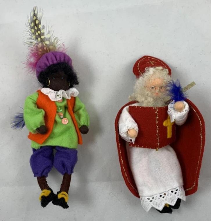 Sinterklaas Zwarte Piet decoratie figuren stof vintage Sint, Diversen, Sinterklaas, Zo goed als nieuw, Verzenden
