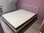 Lit complet 160*200cm, Maison & Meubles, Enlèvement, Utilisé, Blanc, Deux personnes