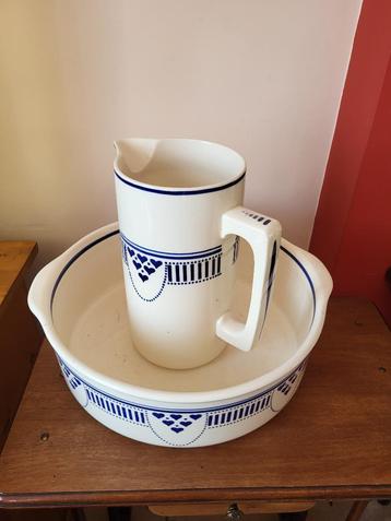 Ensemble Broc et vasque porcelaine - vintage