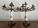 Koppel oude kandelaars 47cm hoog., Antiek en Kunst, Antiek | Kandelaars, Ophalen of Verzenden, Koper of Brons