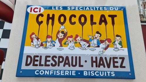 Plaque émaillée Delespaul Havez 60 cm x 42 cm, Verzamelen, Merken en Reclamevoorwerpen, Ophalen of Verzenden