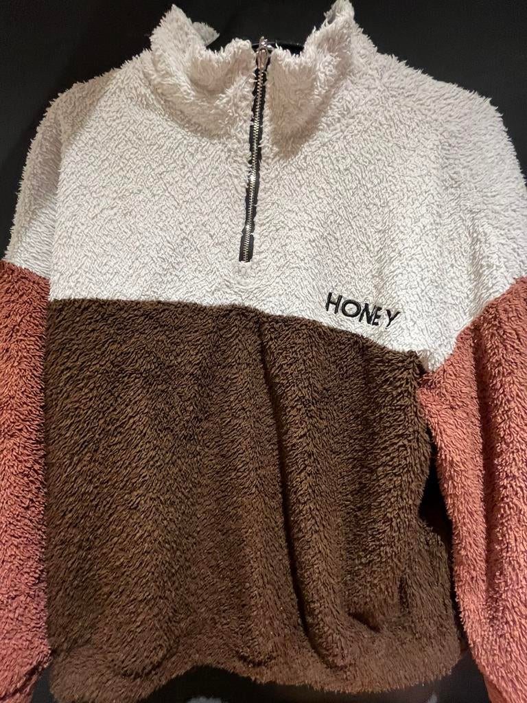 fuzzy oversized hoodie, Ophalen of Verzenden, Gedragen, Maat 36 (S), Bruin