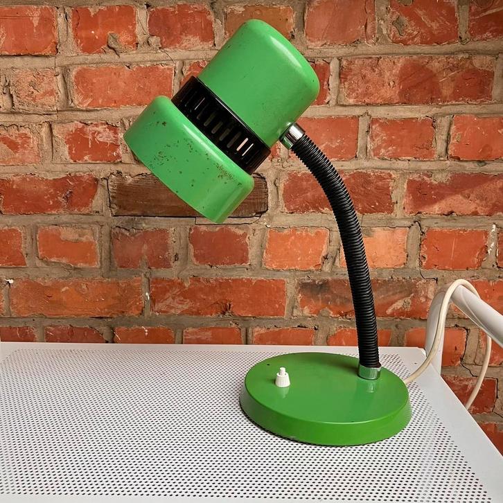 Vintage bureaulamp groen metaal, Antiek en Kunst, Antiek | Verlichting, Ophalen of Verzenden