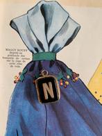 Victoriaanse hanger met monogram 'N' in doublé goud en onyx, Handtassen en Accessoires, Antieke sieraden, Verzenden, Overige materialen