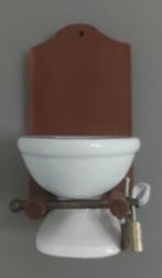 Vintage spaarpot in wit porselein: WC, Ophalen of Verzenden, Gebruikt, Steen, Aardewerk of Keramiek