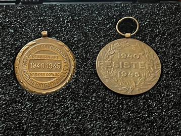 Medaille 2x oorlog 1940-45, Enlèvement, Bronze