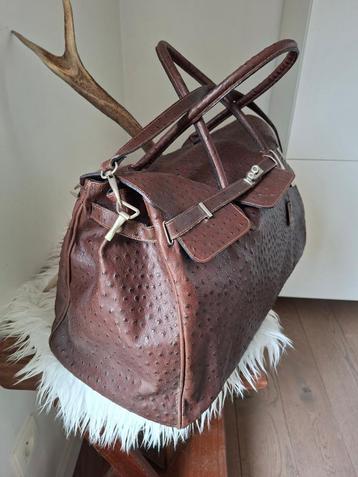 Weekendtas reistas handtas bruin genuine leather beschikbaar voor biedingen