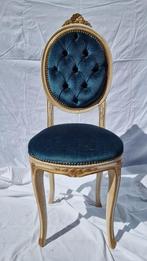 Sierlijke rococo-kaptafelstoel (Louis XV stijl)., Ophalen, Hout, Rococo, Blauw