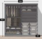 Ikea Pax kast incl. schuifdeuren en handige indeling, Maison & Meubles, Armoires | Penderies & Garde-robes, 150 à 200 cm, 200 cm ou plus