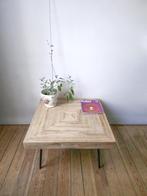 ‘ZEN’ Salontafel in exotisch hout en metaal, Huis en Inrichting, Vierkant, Zo goed als nieuw, Minder dan 50 cm, 50 tot 100 cm