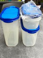 Tupperware ruimte spaarders blauw deksel, Huis en Inrichting, Keuken | Tupperware, Ophalen, Zo goed als nieuw, Blauw