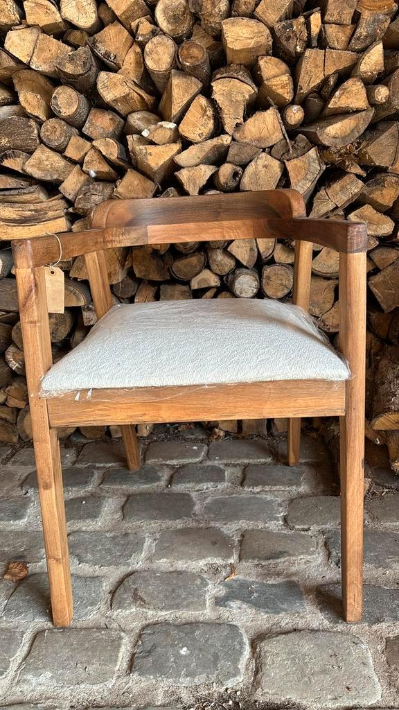 Eetkamer stoel boho nieuw acacia, Huis en Inrichting, Stoelen, Nieuw, Vier, Hout, Bruin, Ophalen