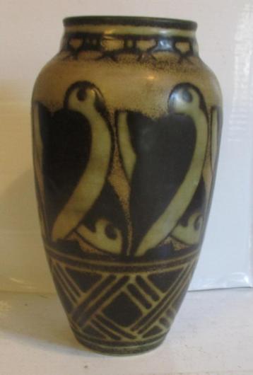 art deco Boch Keramis vaas gres Catteau, met pinguins beschikbaar voor biedingen