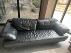 Lederen zwarte zetel (2/3 personen) bieden vanaf 240€, Ophalen, Gebruikt, Driepersoons, Rechte bank