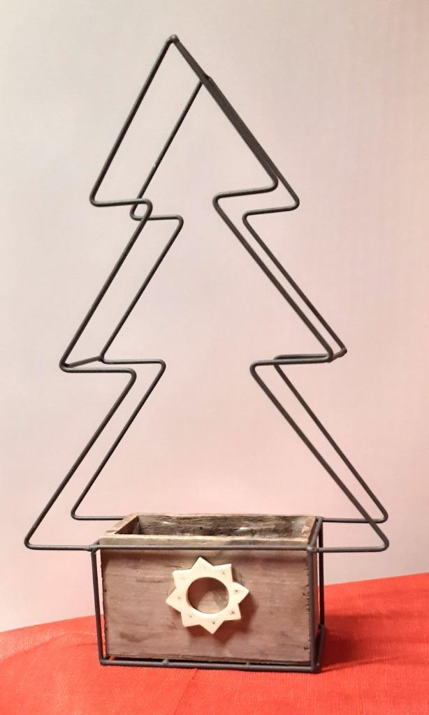 Metalen kerstboom met bloembakje (Kerst), Diversen, Kerst, Zo goed als nieuw, Ophalen